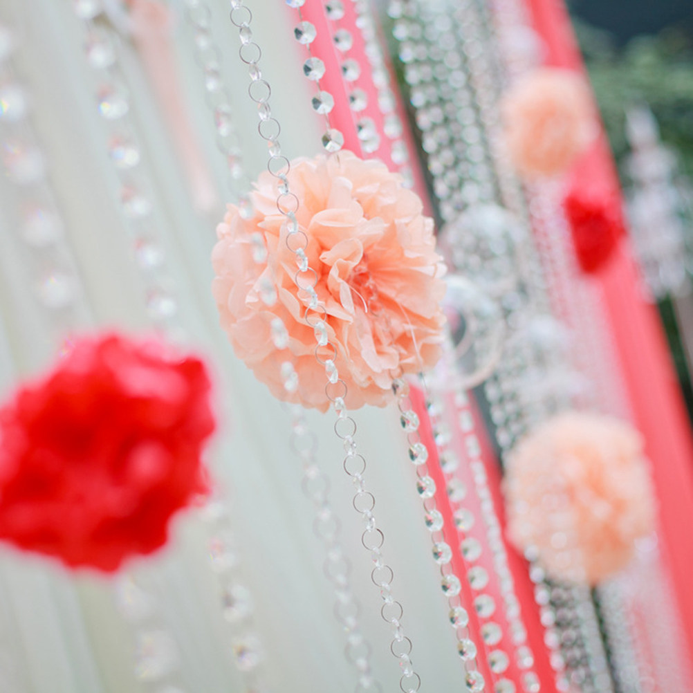 String Curtain Light - 10M Clear Octagonal Acrylic Beads String
