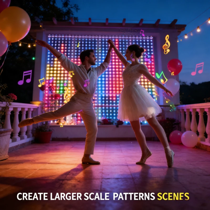 String Curtain Light - Smart 400LED Curtain Lights, Music Sync