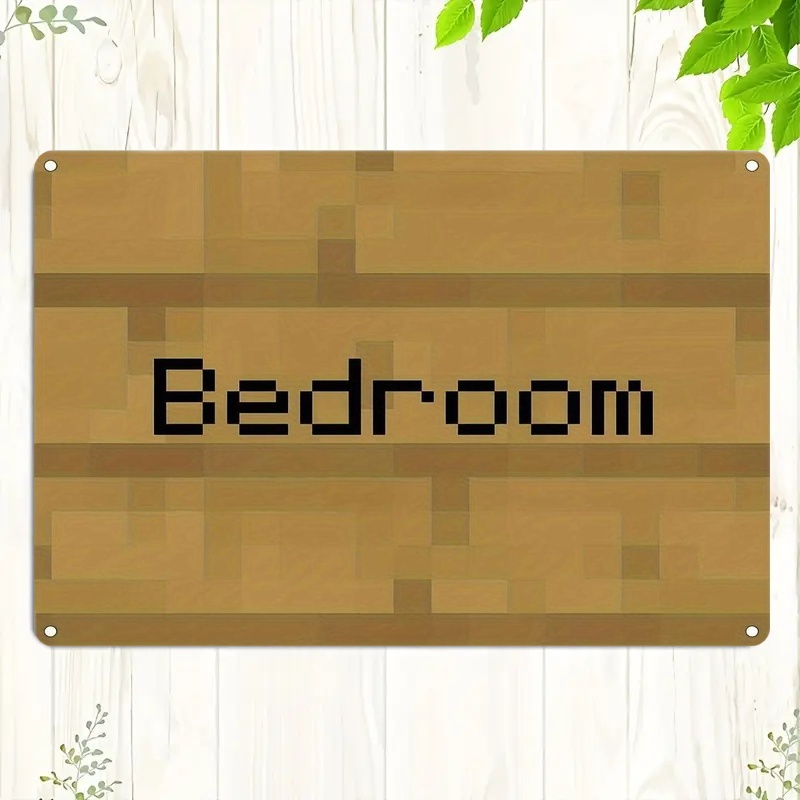 Home Decor Game - Vintage Pixel Art Bedroom Sign |