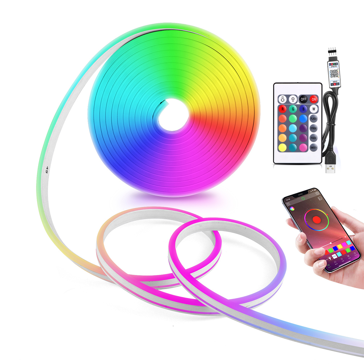 Home Decor Free App - 5V USB RGB Neon LED Strip