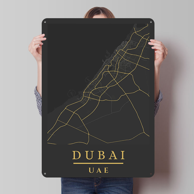 Home Decor Uae - Dubai UAE Map Art Printed Poster
