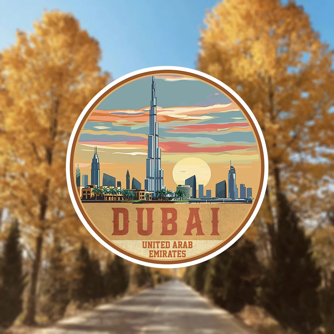 Home Decor Uae - 1Pc Matte Dubai UAE Cartoon Souvenir