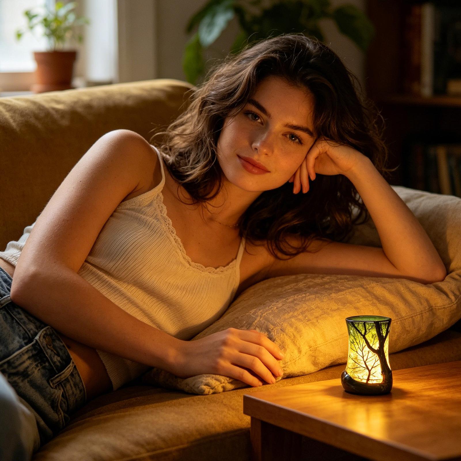 Bedside Table Lamp Forest Nigh - đánh giá và giá Home Decor Com