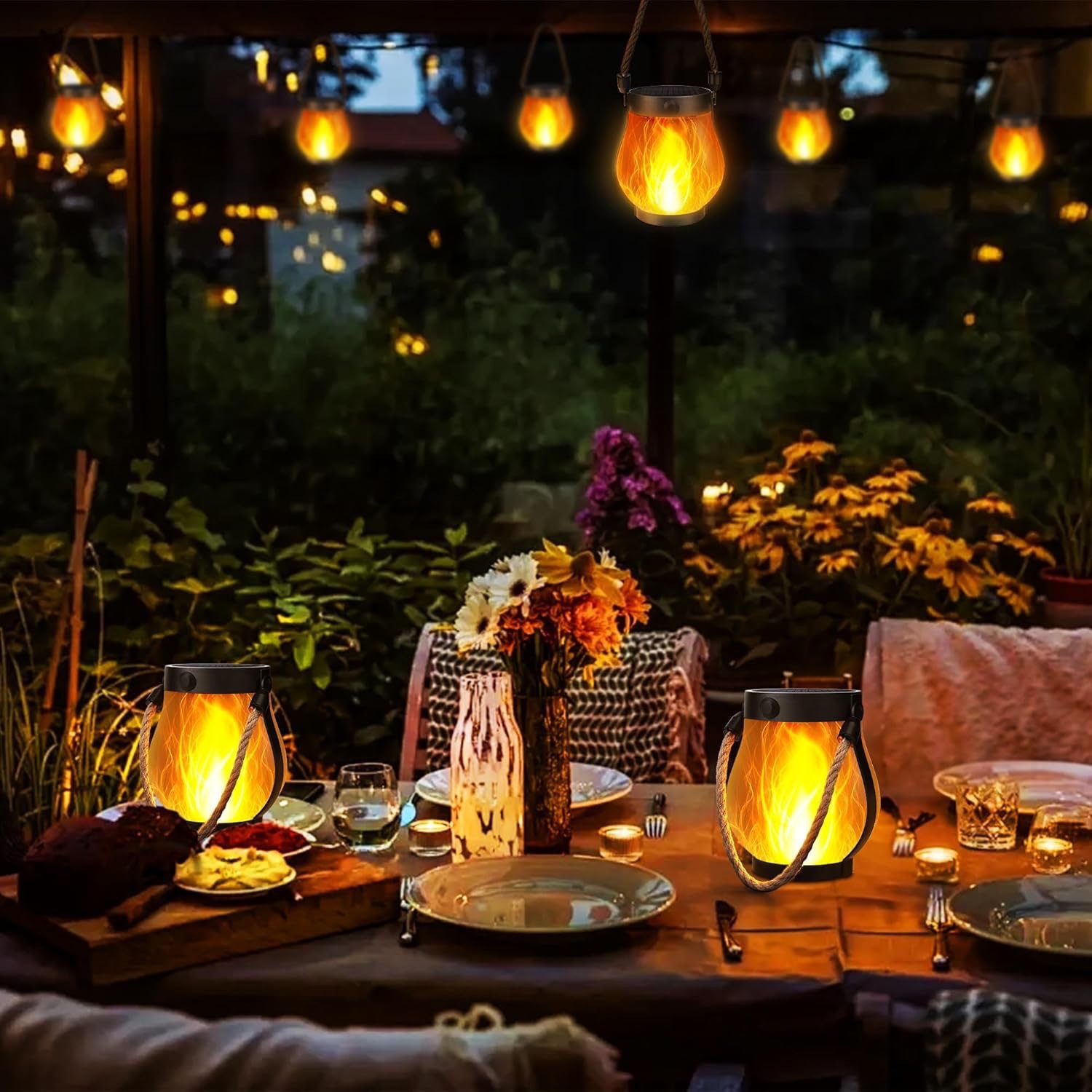3D Flickering Solar Flame Rope - đánh giá và giá Rope Light Decoration