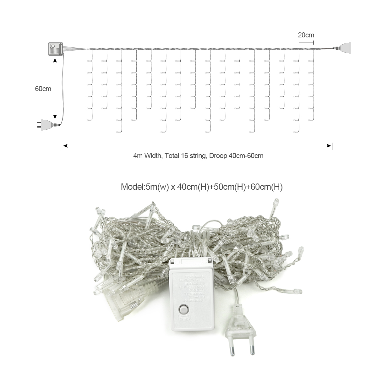 5M Christmas Light Outdoor Dro - đánh giá và giá String Curtain Light