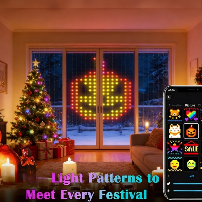 Smart 400LED Curtain Lights, M - đánh giá và giá String Curtain Light
