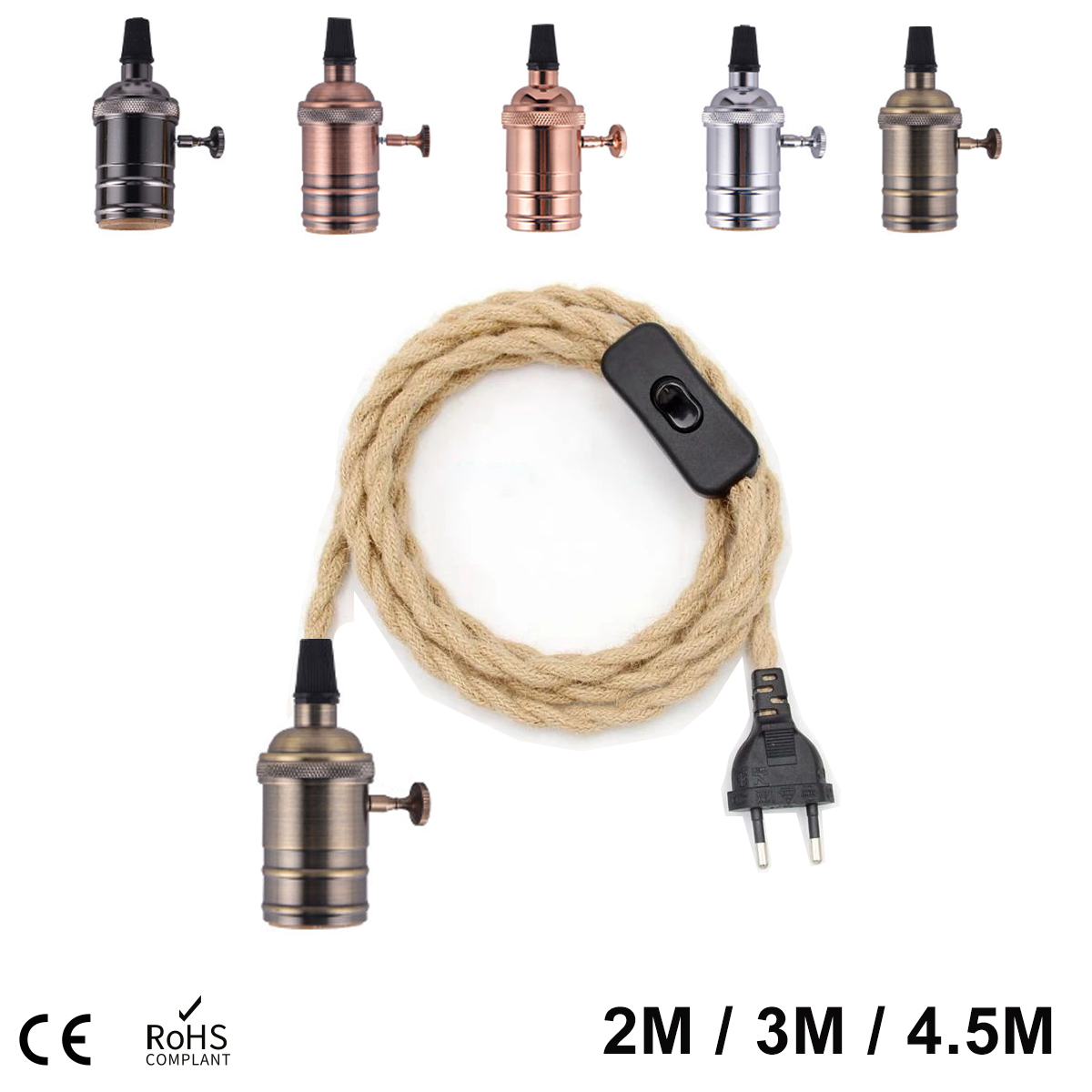 EU Plug Power Cord Twisted Hem - đánh giá và giá Rope Light Decoration