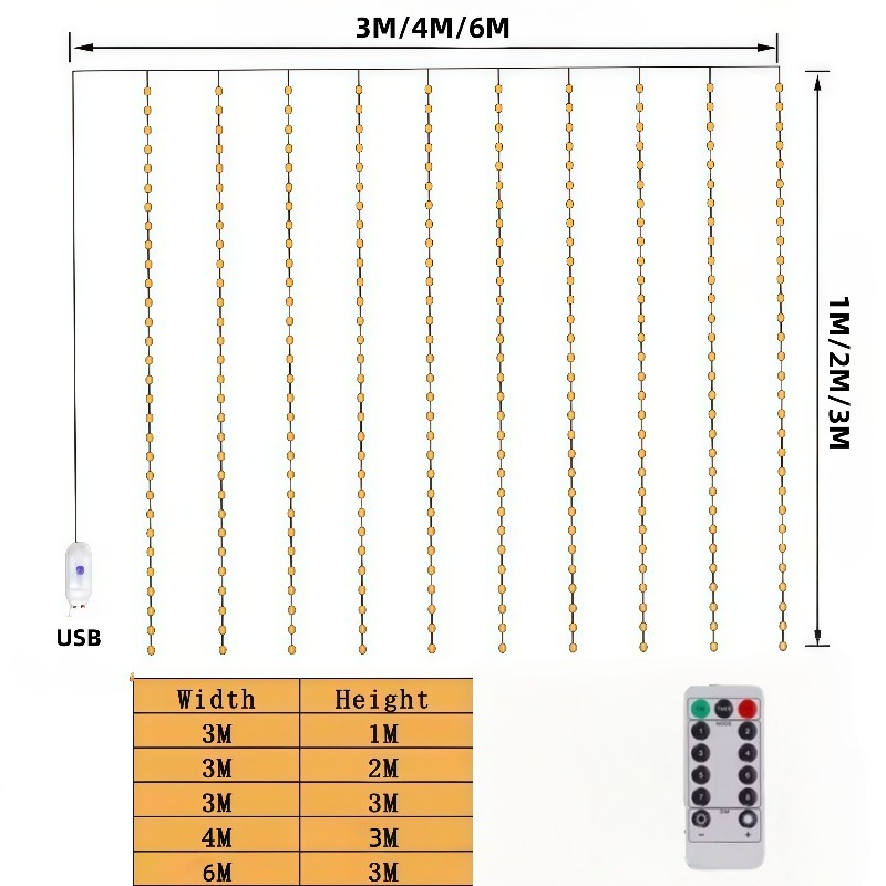 3/4/6m Curtain LED String Ligh - đánh giá và giá String Curtain Light