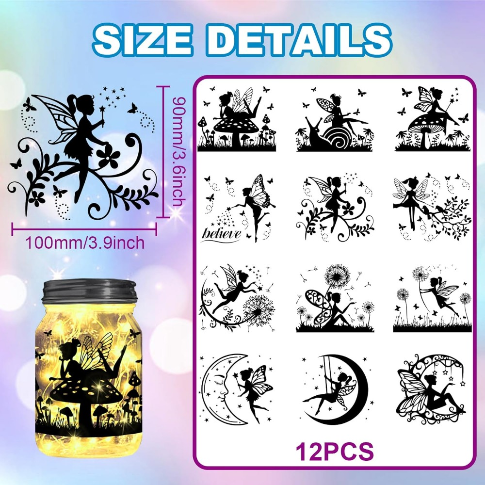 Elf Silhouette Jar Cutouts Pap - đánh giá và giá Home Decor Wallpaper