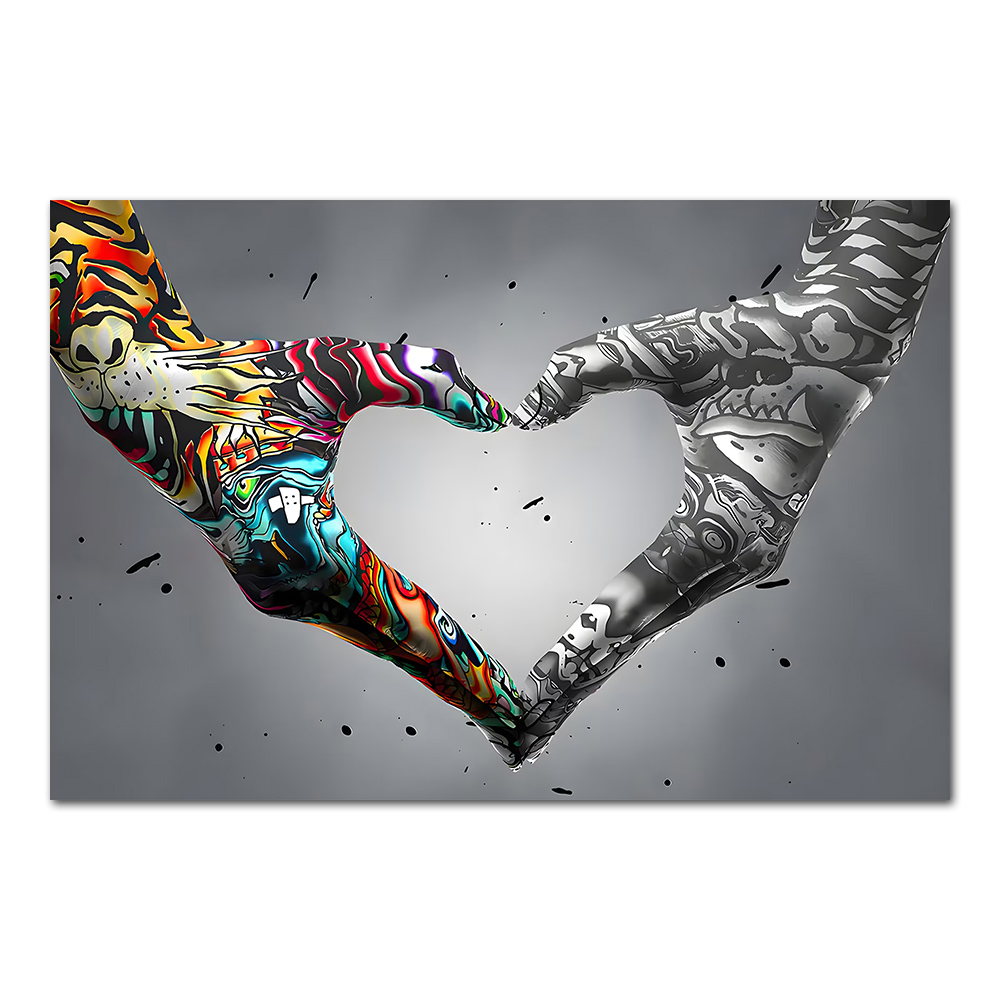 Graffiti Hand Love Canvas Pain - đánh giá và giá Home Decor Market