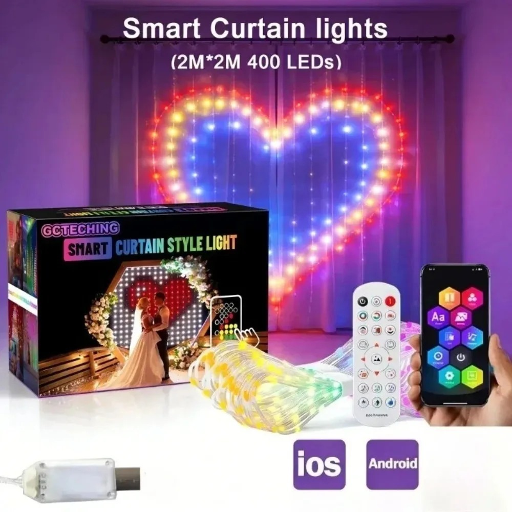 Smart RGB LED Curtain Lights B - đánh giá và giá String Curtain Light
