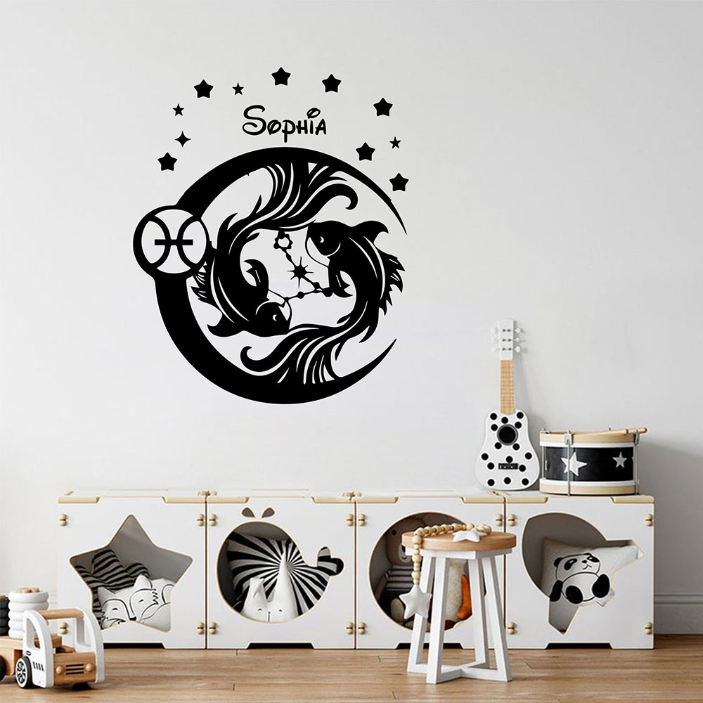 1PC Diy Pisces Customized Text - đánh giá và giá Home Decor Wallpaper